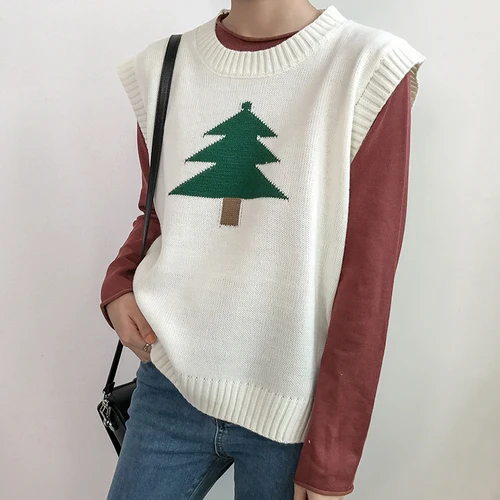 Рождественский свитер Для женщин коллекция 2017 г. на осень зиму Повседневное