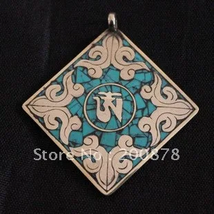 

Tibetan JewelryTBP080 Tibetan copper OM amulets Chinese vintage lucky cloud pendant40mm