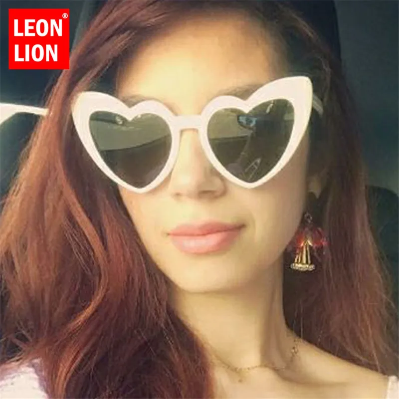 LeonLion 2021 Heart Shaped Sunglasses Women Luxury Vintage Plastic Candy Colors Sun Glasses Classic Retro Oculos De Sol Feminino |