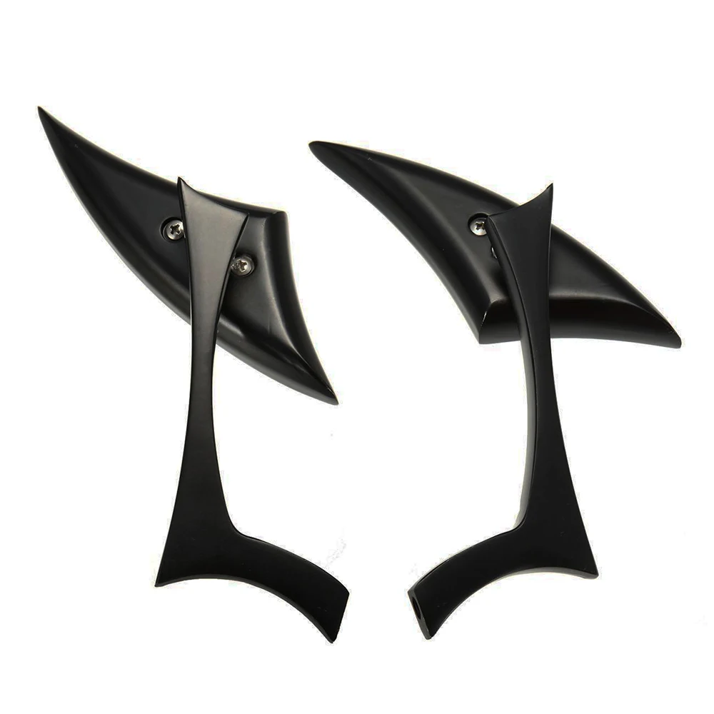 Motorcycle Black Spear Blade Side Mirrors Aluminum Custom Triangle Mirros 8MM 10MM For Harley Cruiser Chopper | Автомобили и