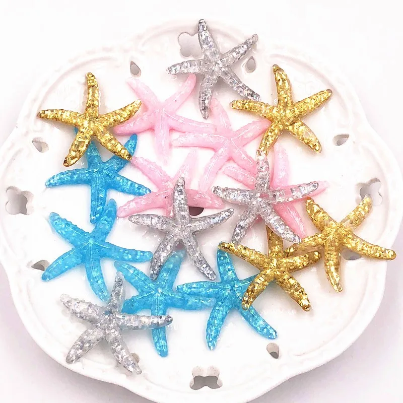 10 шт. бусины в форме морской звезды полимерные с плоской спинкой сделай сам