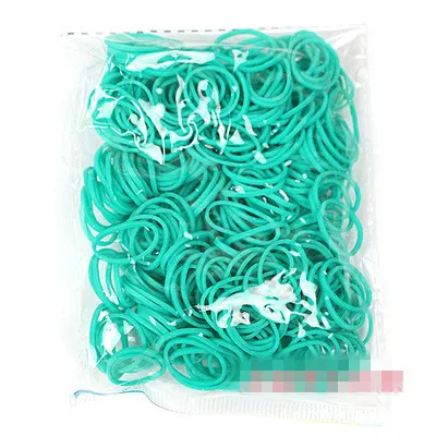 green 600pcs Радужные полосы чистый цвет ткацкий станок группа дополнение мешок тканый браслет резинка Детский Набор для творчества ручная работа аксессуары - Цвет: green 600pcs