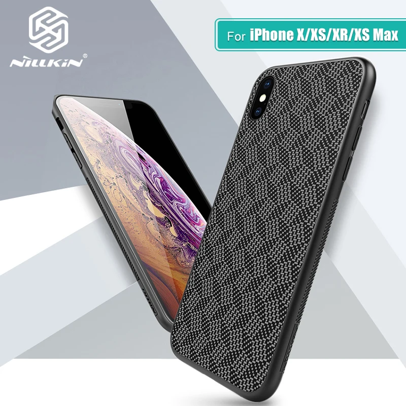 Nillkin синтетическая углеродная ПП Пластиковая Задняя крышка для iPhone X/Xs Max/Xr чехол