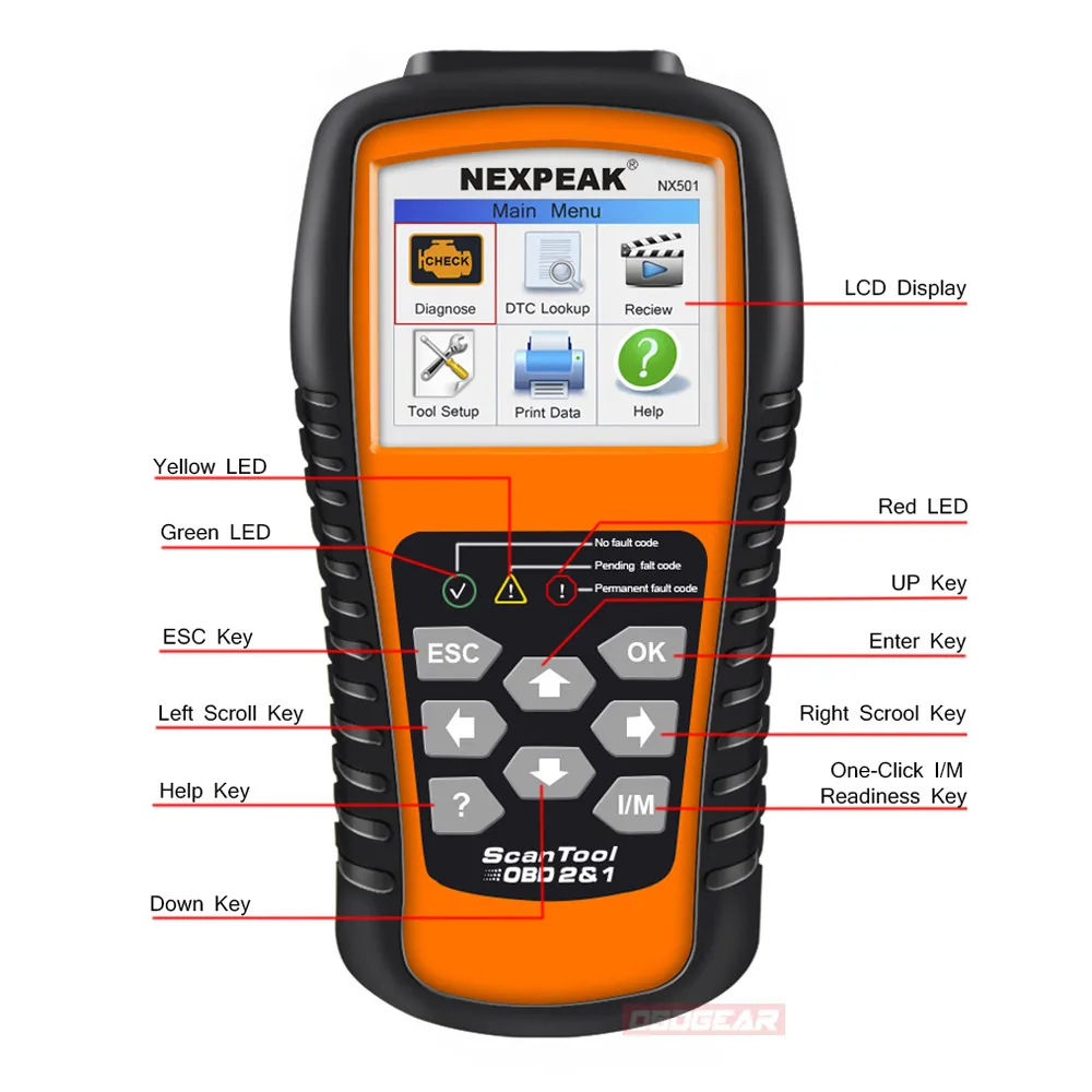 Автомобиль инструмент диагностики OBD2 сканер Automotivo NEKPEAK NX501 OBD 2 код читателя в