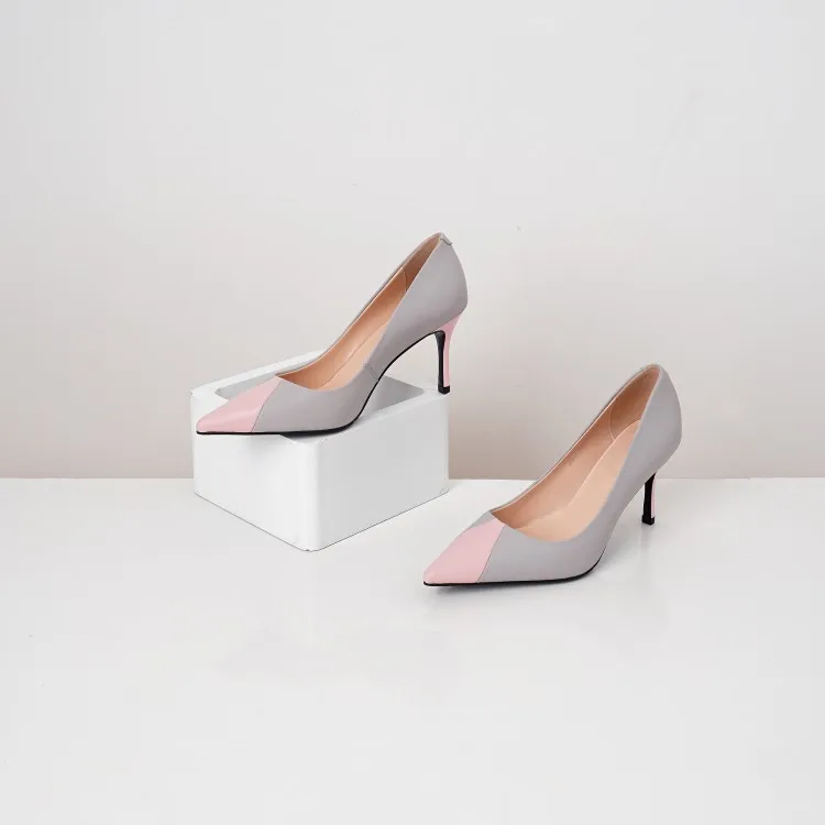 Женские туфли-лодочки модные туфли на высоком каблуке женские свадебные серого и