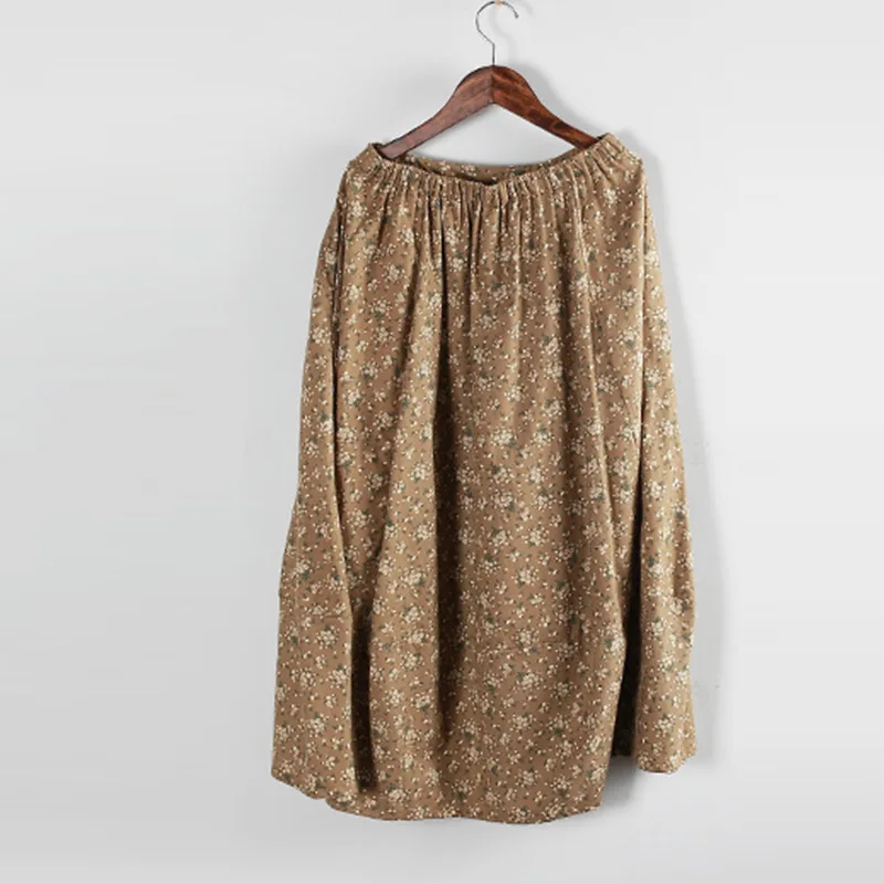 Женская плиссированная юбка из хлопка и льна элегантная Весенняя длинная длиной