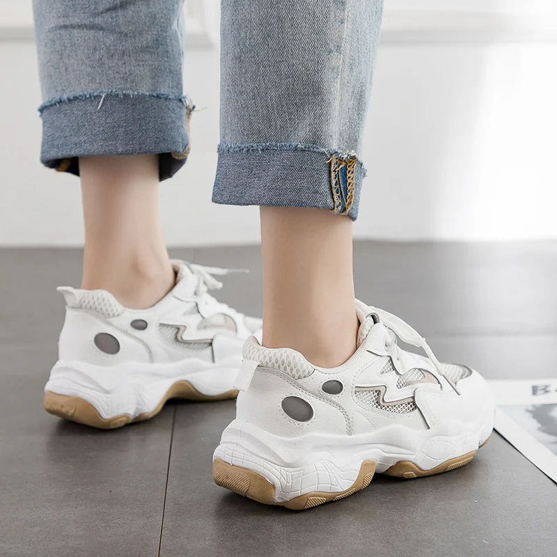 Женские кроссовки из дышащего сетчатого материала модные повседневные на