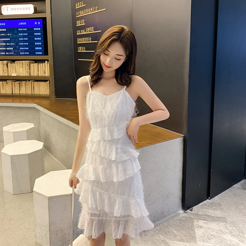 JIBAIYI Sexy V средства ухода за кожей Шеи белый летнее платье бохо стиль Спагетти