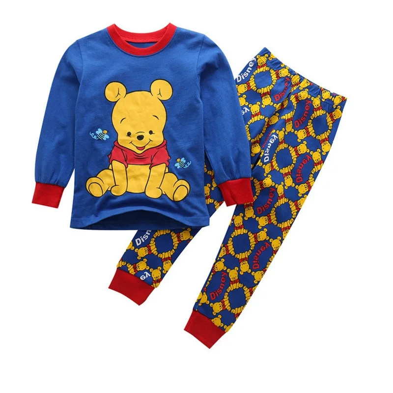 High Quality Kids Cotton Sleepwear Set Factory Whole Children Autumn Long Sleeve Tops+Pants Set Cartoon Pattern Pajamas