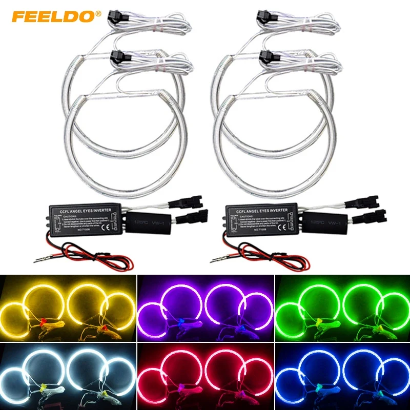 FEELDO 1Set Car CCFL Halo Rings Angel Eyes LED Headlights for BMW E39 OEM (2001-2003) DRL Light 6-Color #FD-3298 | Автомобили и