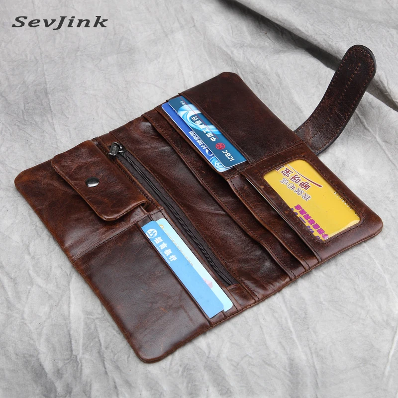 Роскошный мужской кошелек из натуральной кожи Высококачественный винтажный