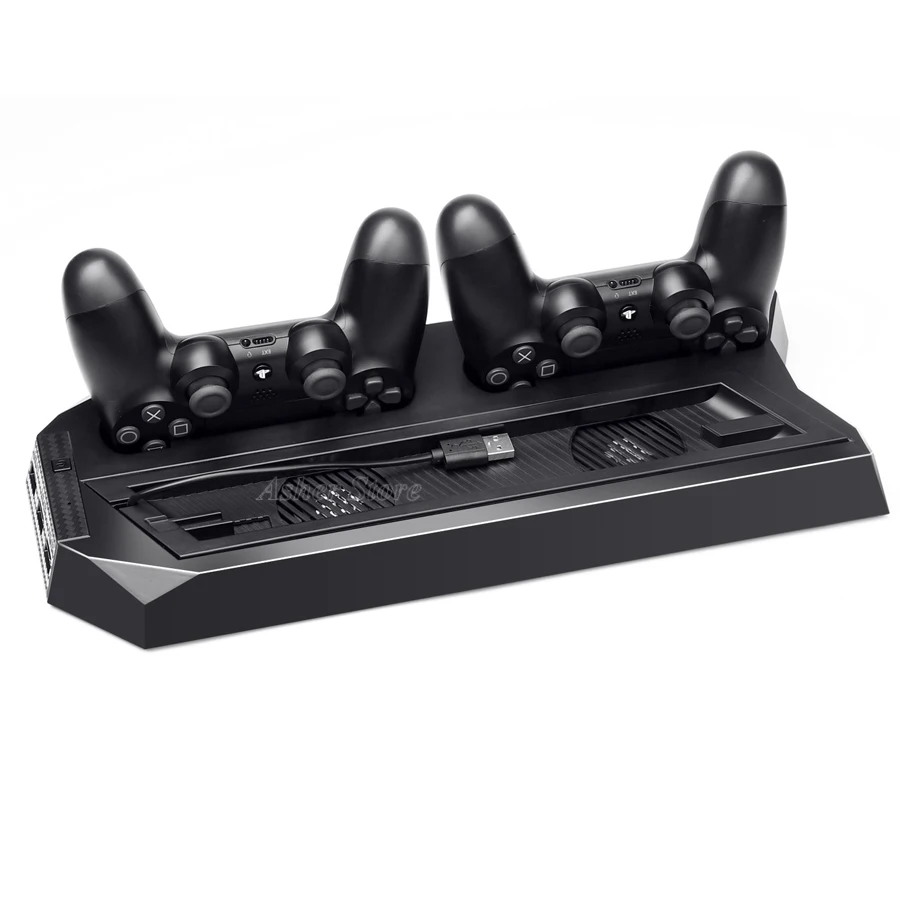 Вертикальная подставка PS4 Slim с двойным контроллером зарядная док-станция 2