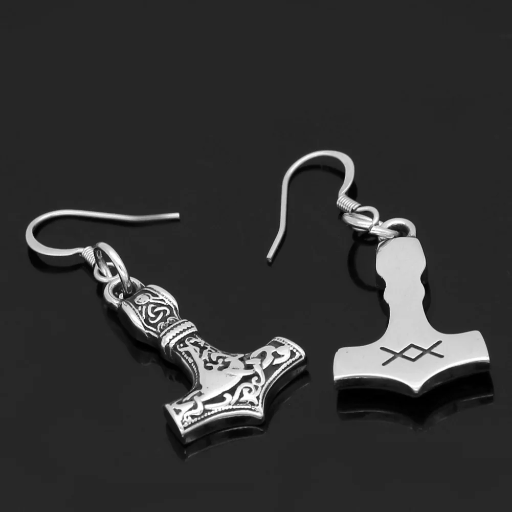 Скандинавский Викинг руны маленький Молот Тора Mjolnir серьги из нержавеющей стали