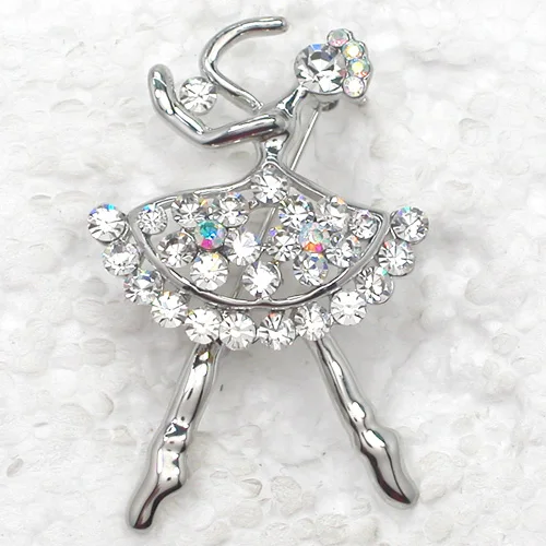 

Rhinestone Ballet dancer Pin brooches C2080 AF