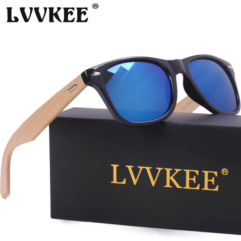LVVKEE Горячие 2020 Высокое качество Деревянные солнцезащитные очки мужские ретро