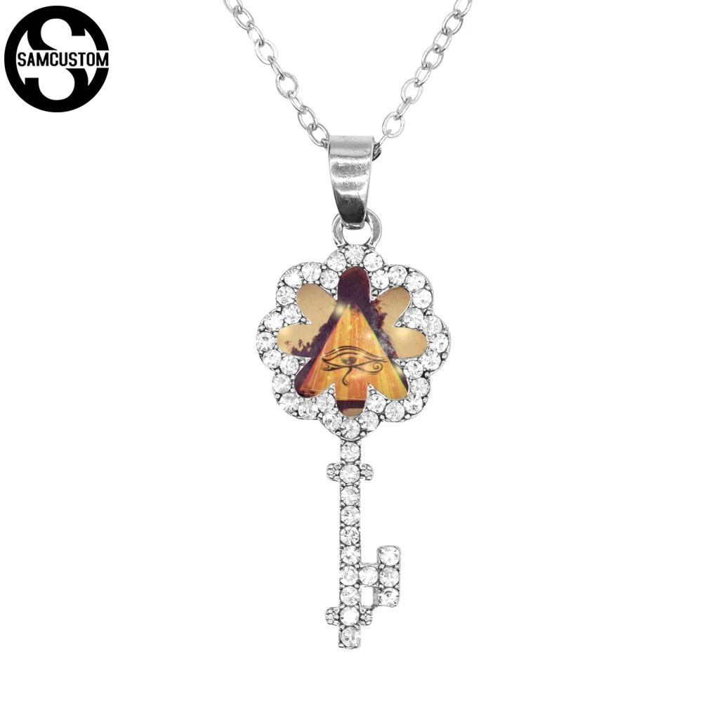 Samcustom Цепочки И Ожерелья Личность настройки ключ из нержавеющей Иллюминаты глаза