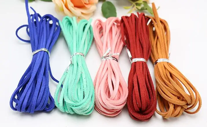 Suede suede Ribbon rope1ROLL 3MM*50YARDS flower packaging materials bouquet corsage ribbon hand rope | Дом и сад