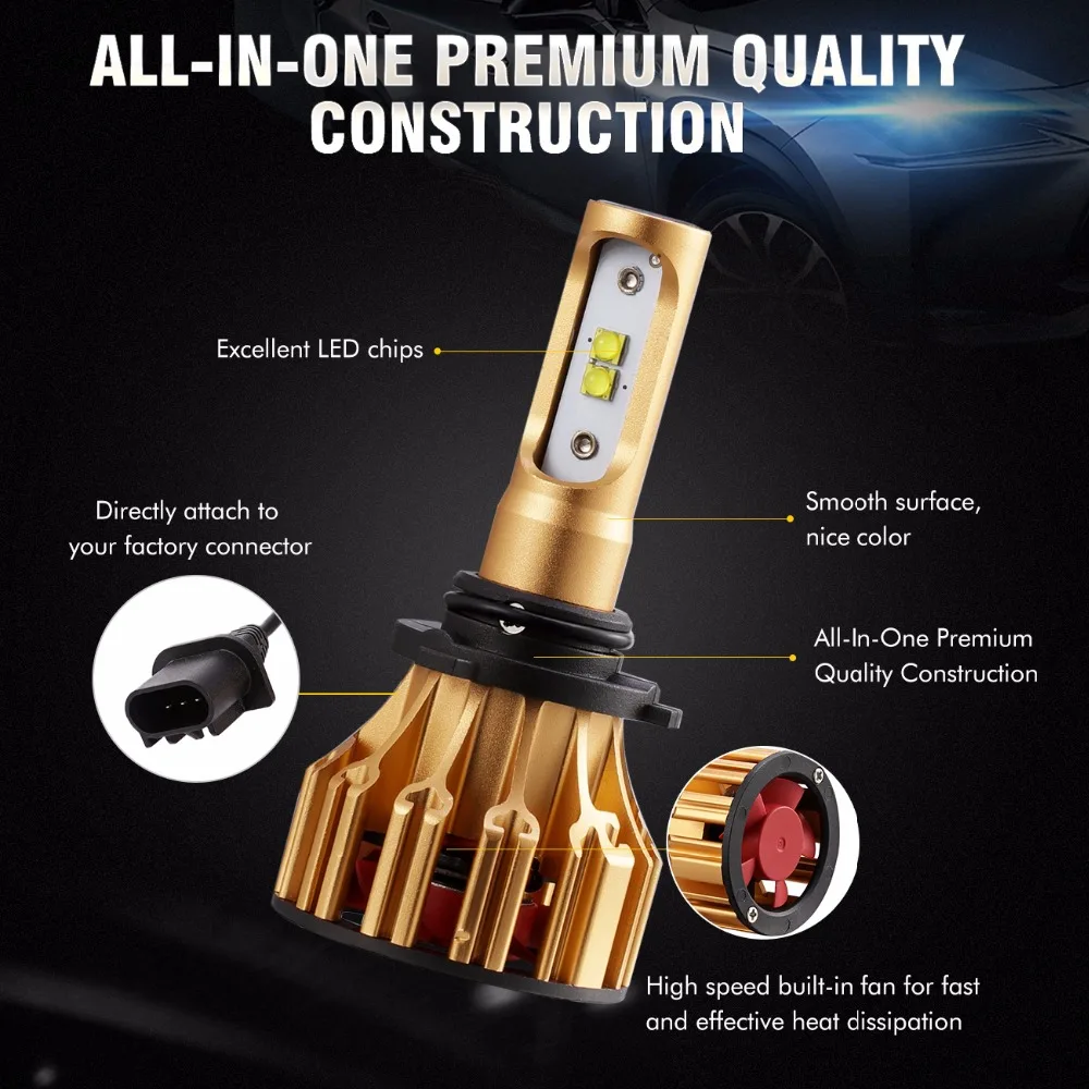 Oslamp 9006 Автомобильный светодиодный светильник HB4 70 Вт 7000LM SMD Chips авто налобный