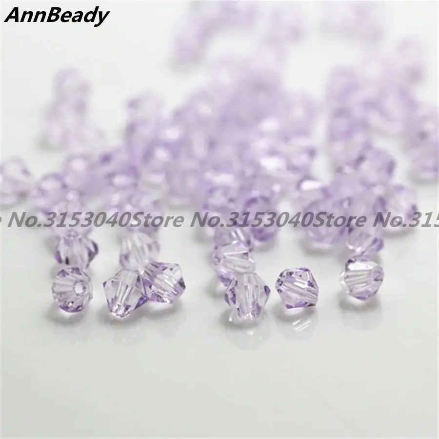 Crystal Purple 100 шт Позолоченные 4 мм двухконусные хрустальные бусины стеклянные бусины россыпью разделительные бусины Сделай Сам ювелирные изделия Австрийские хрустальные бусины - Цвет: Crystal Purple