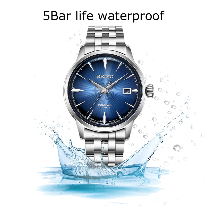Мужские деловые часы Seiko 100% оригинальные Автоматические наручные нержавеющая