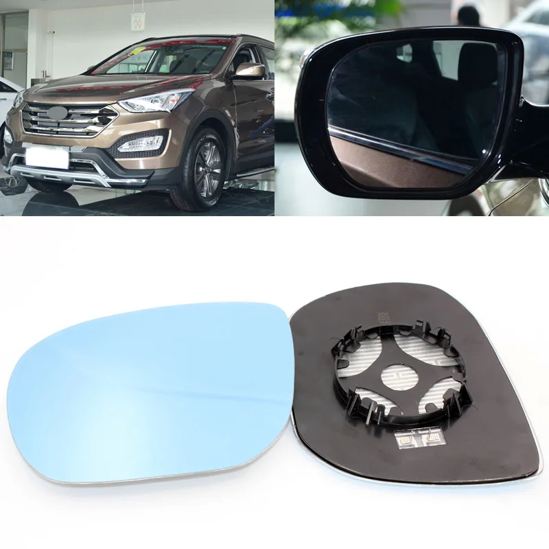 Боковое зеркало для Hyundai Santa Fe 2009 2017 синее стекло с подогревом 1 пара|Зеркала и