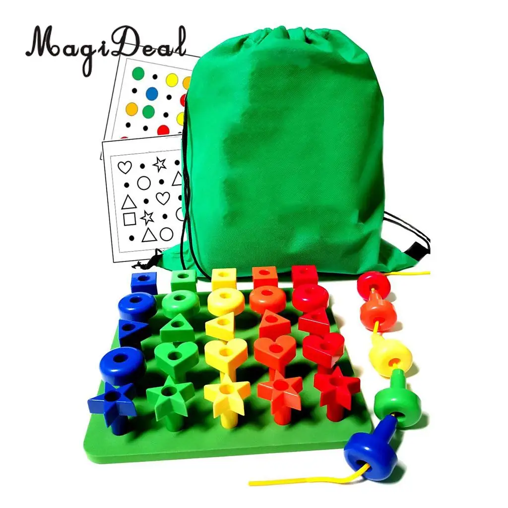 MagiDeal пластик Сортировка Pegboard дорожные игрушки дети ребенок играть 30 колышков