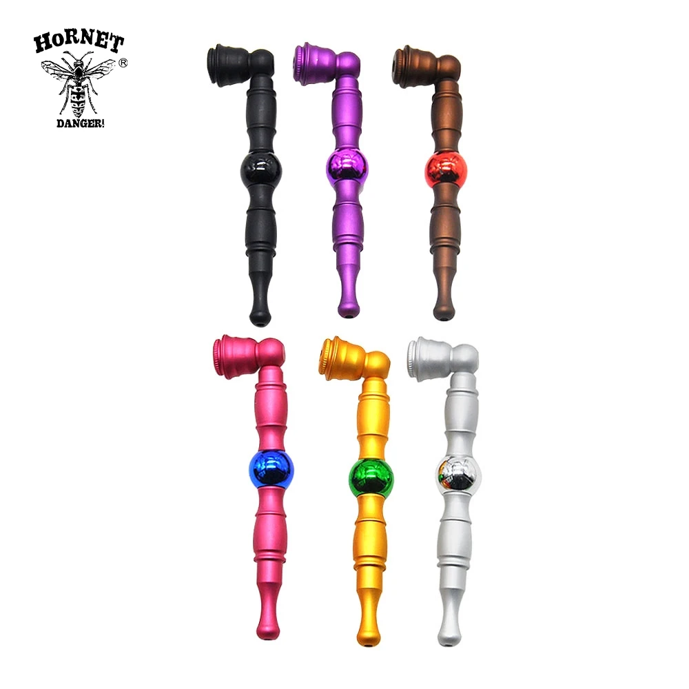 Аллюминиевая курительная трубка с драгоценным камнем HORNET 130 мм Съемные