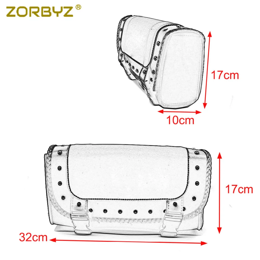 ZORBYZ мотоциклетные седельные сумки черная искусственная кожа седельная сумка