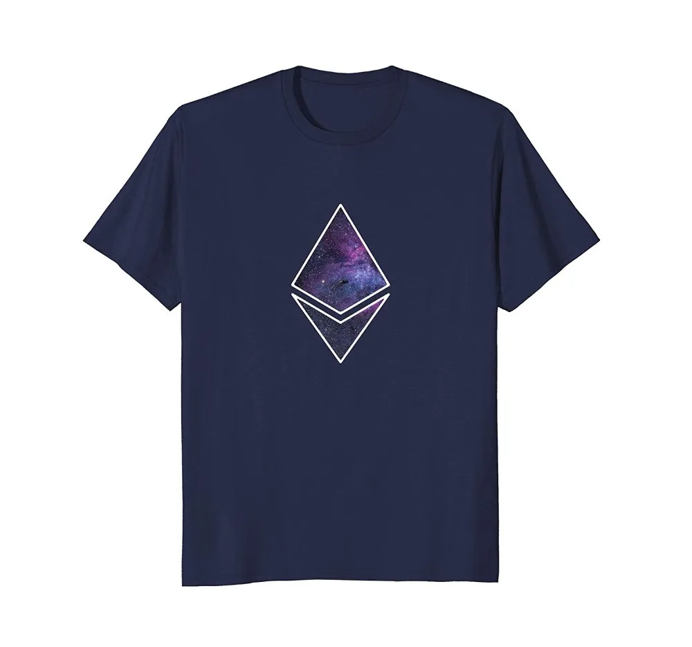 Мужская облегающая футболка с круглым вырезом Ether Deep Space Популярные топы Eth Love