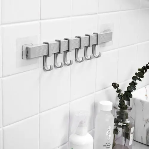 34cm x 7cm Plastic Wall Door Mounted Hanger Coat Hat Cloth Towel Rack 6 Hooks Home Stroage Hook Sundries Food Hang | Дом и сад