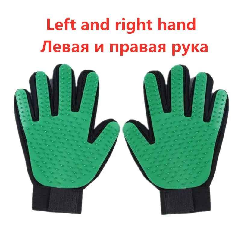Pet Glove For Cats Cat Grooming Pet Dog Hair Deshedding Brush Comb Glove For Pet Dog Finger Cleaning Massage Glove For Animal - Цвет: ST1- G-left-right
