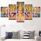 Печать на холсте Гостиная настенные картины 5 штук мифологии Шива Вишну Индия богов Ганеша плакат для дома декоративный рамки