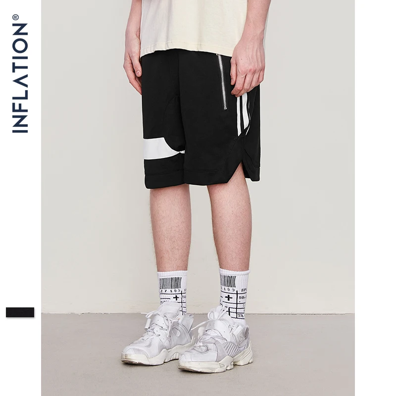 INFLATION мужские шорты хип хоп бренд одежда Streetwear Draw Rope молния джоггеры Сетка