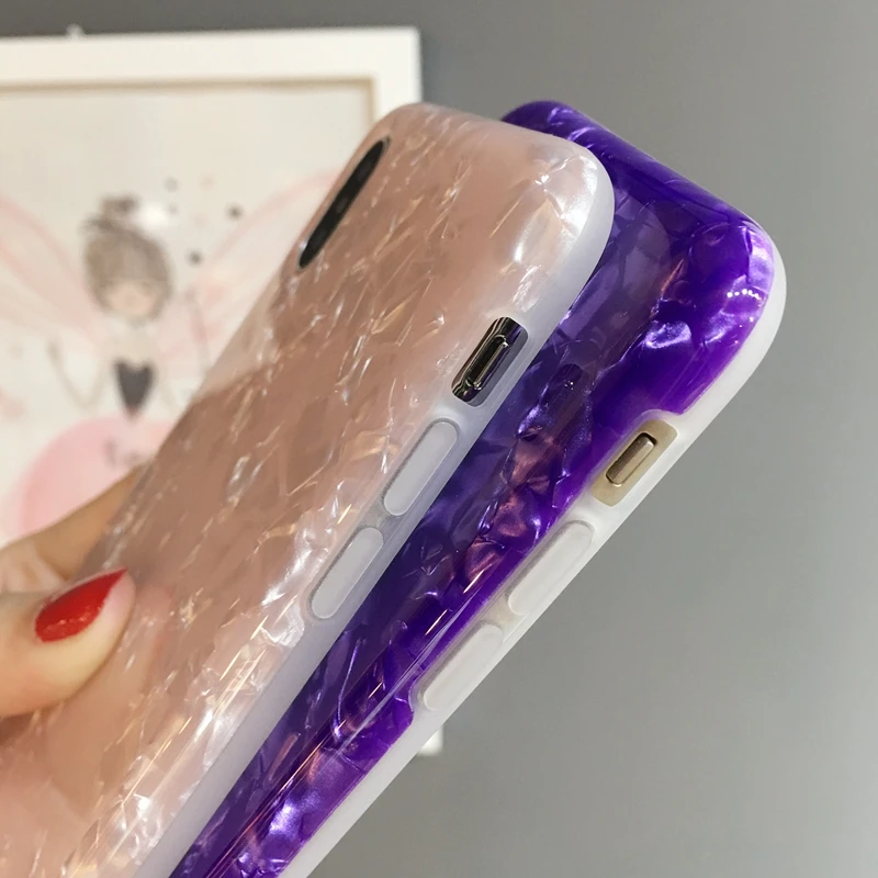 Блестящие чехлы для телефонов iPhone XS Max чехол Dream Shell мягкий силиконовый из ТПУ X 7 8 6