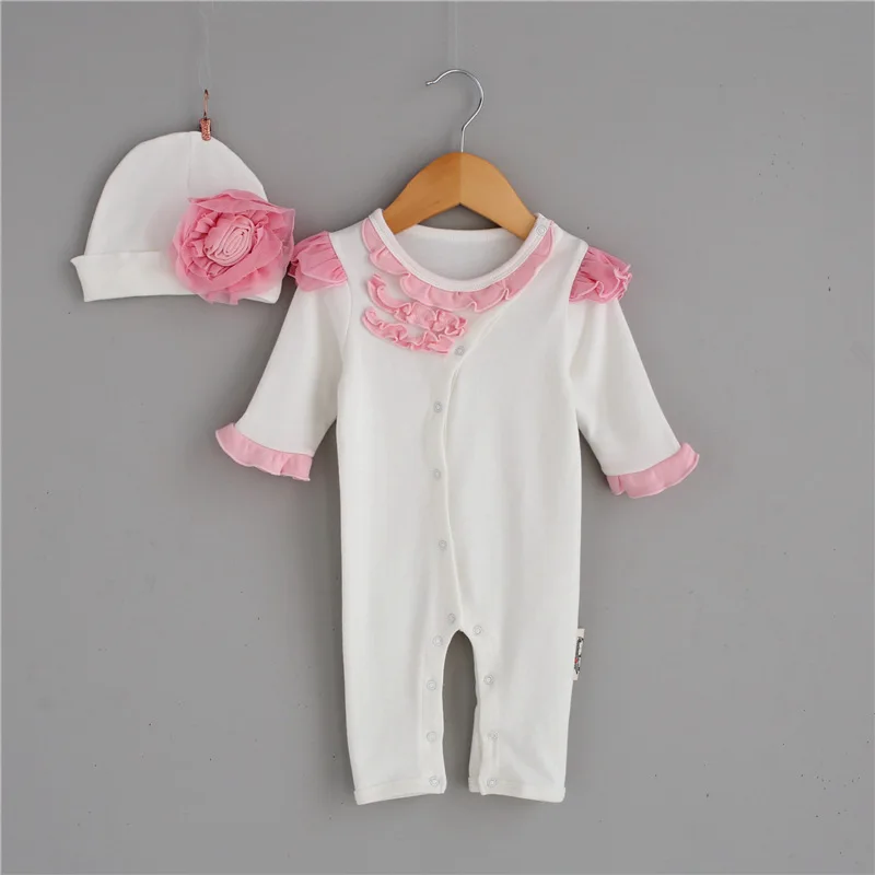Baby newborn cotton romper baby gap 100% with nice ruffle and hat | Детская одежда и обувь