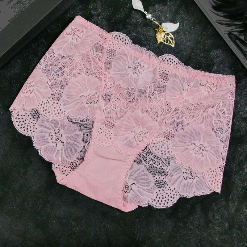 pink Женское нижнее белье, сексуальные трусики, бесшовное корректирующее белье, увеличивающее бедра, трусы со средней посадкой, кружевное перспективное женское нижнее белье-шорты, трусы - Цвет: pink