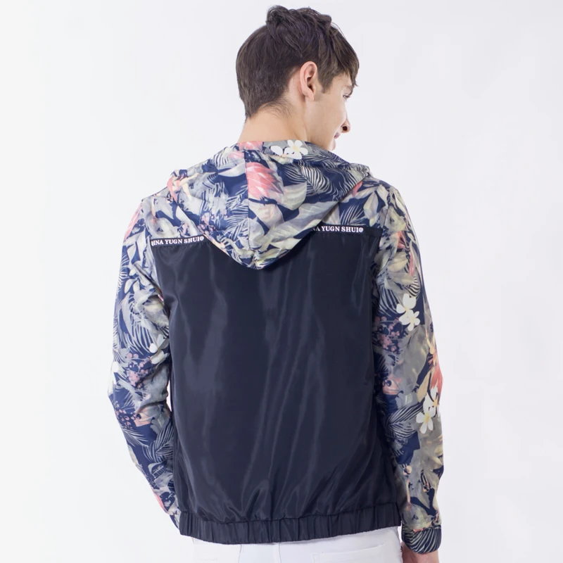 Mecebom цветочный Курточка бомбер Для мужчин бедра цветы пилот пальто куртка с