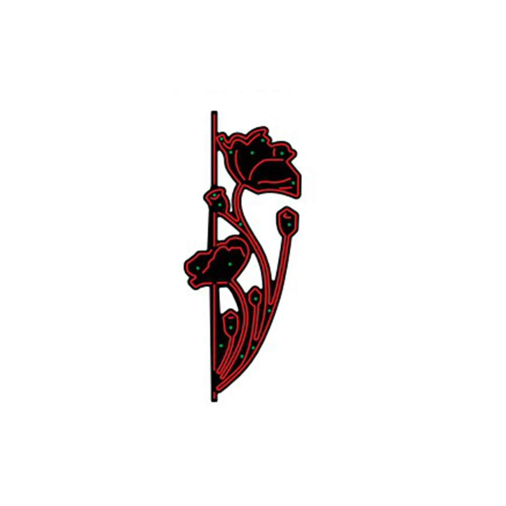 Металлические режущие штампы мака Edger Flower Card сделать трафарет тиснение шаблон для DIY альбом фото, скрапбукинг трафареты 36*89 мм
