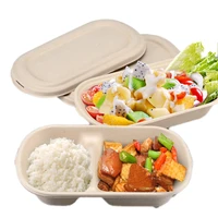 disposable platycod food box restaurant take out box wood color fast food tray nontoxic bowl package tools salad bowl 20pcsset
