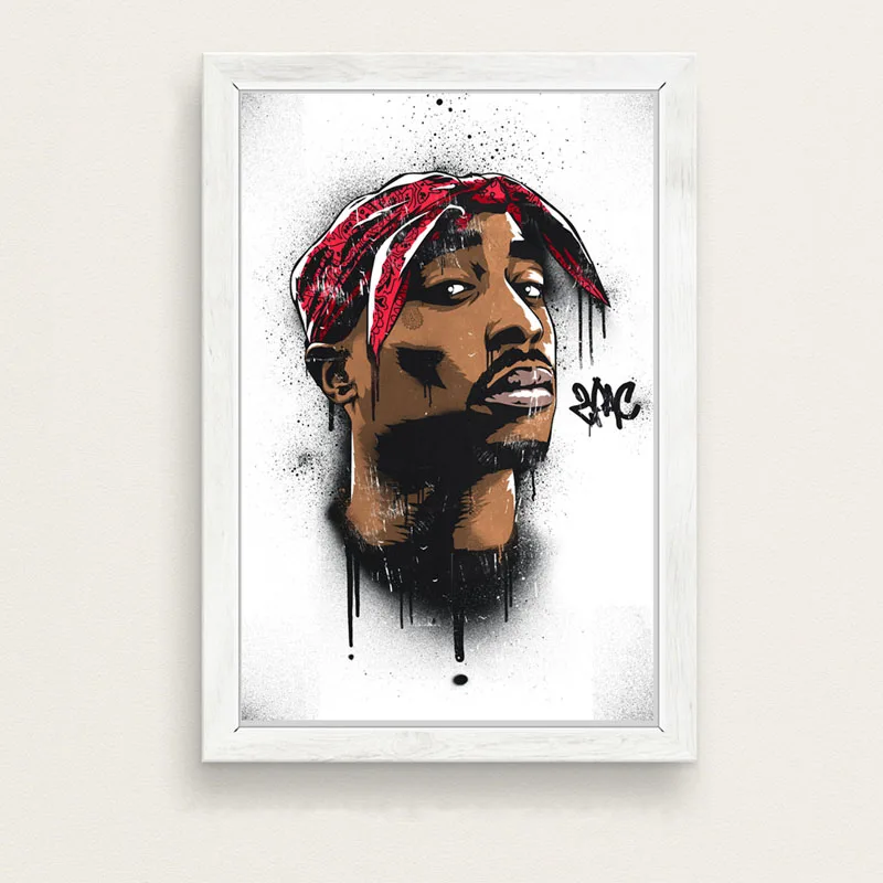 2 P298 пресловутый B.I.G Biggie Small Tupac 2PAC Шакур хип хоп гангста рэп музыка Искусство Живопись Шелковый Холст плакат настенный домашний декор - Цвет: 2