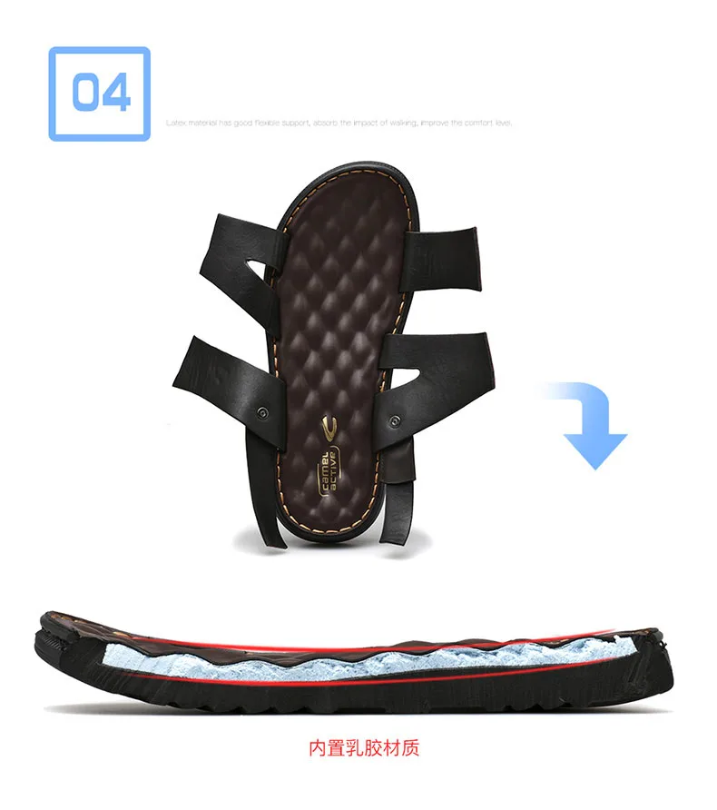 Camel Active/Новинка года; Дизайнерские летние Нескользящие сандалии-гладиаторы из натуральной кожи с пряжкой на ремешке; Мужская Повседневная модная обувь на плоской подошве
