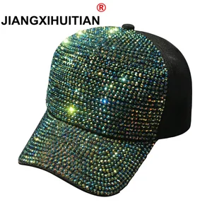 Шапка-снепбек женская, хлопковая бейсболка с пайетками с жемчугом, роскошная летняя в стиле хип-хоп, 2018 Стразы