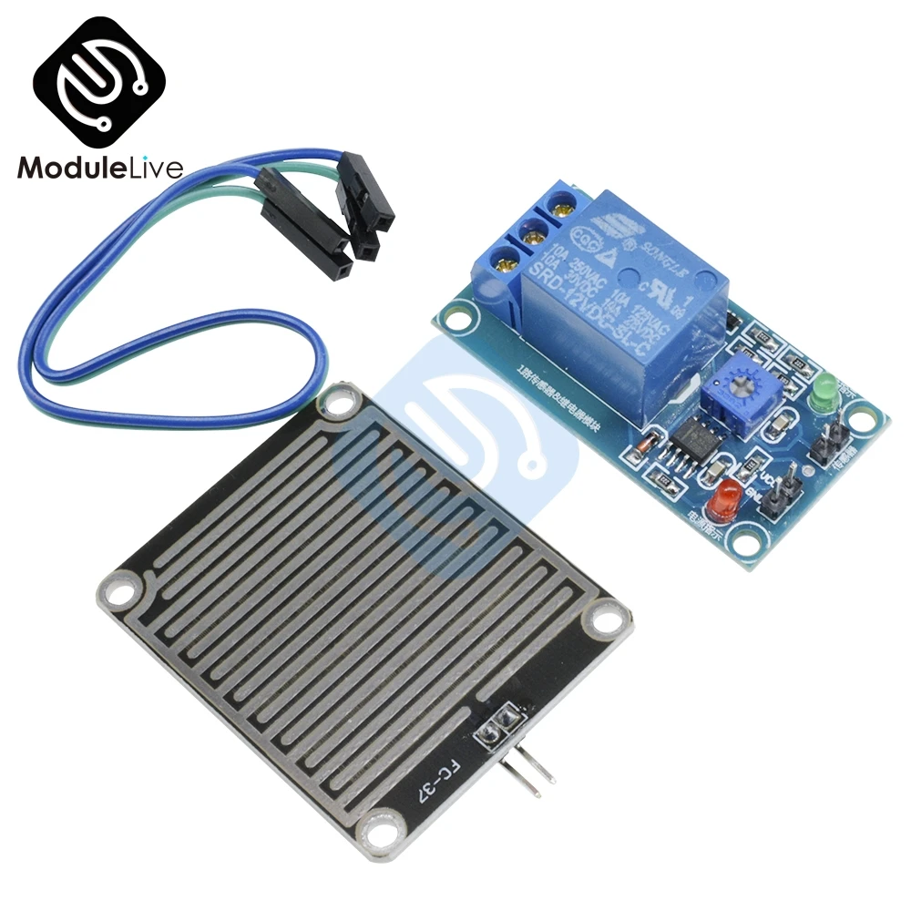 Модуль контроллера капли дождя 12 В модуль релейного датчика для Arduino Фолиевая