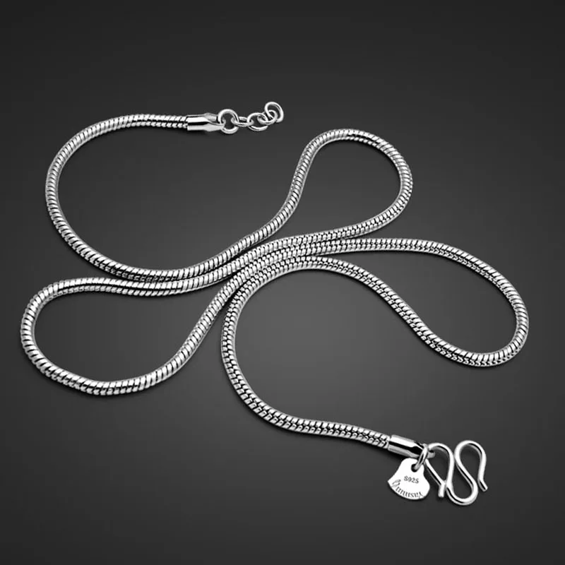 

Men's Silver Necklace 925 Sterling Silver Necklace Snake Chain Design Fashion Jewelry Men's Solid Silver Necklace 2.5mm51cm Size