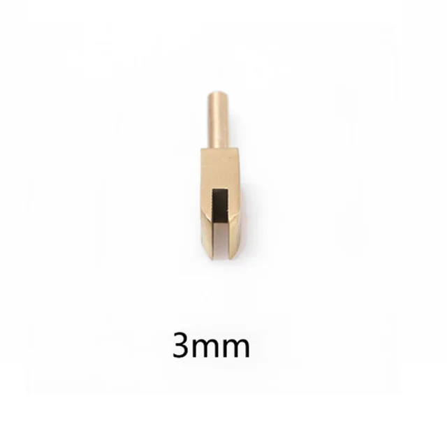 3mm side head Кожа Чистая латунь паяльник наконечник для сжигания края украшения ручной работы кожа пирография инструменты комплект электрический - Цвет: 3mm side head