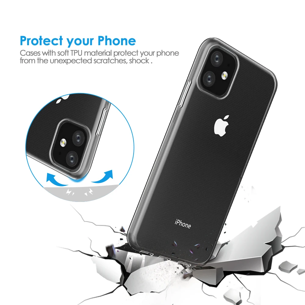 10 шт./партия для iPhone 11 XR 2019 Чехол ударопрочный кристально прозрачный Жесткий