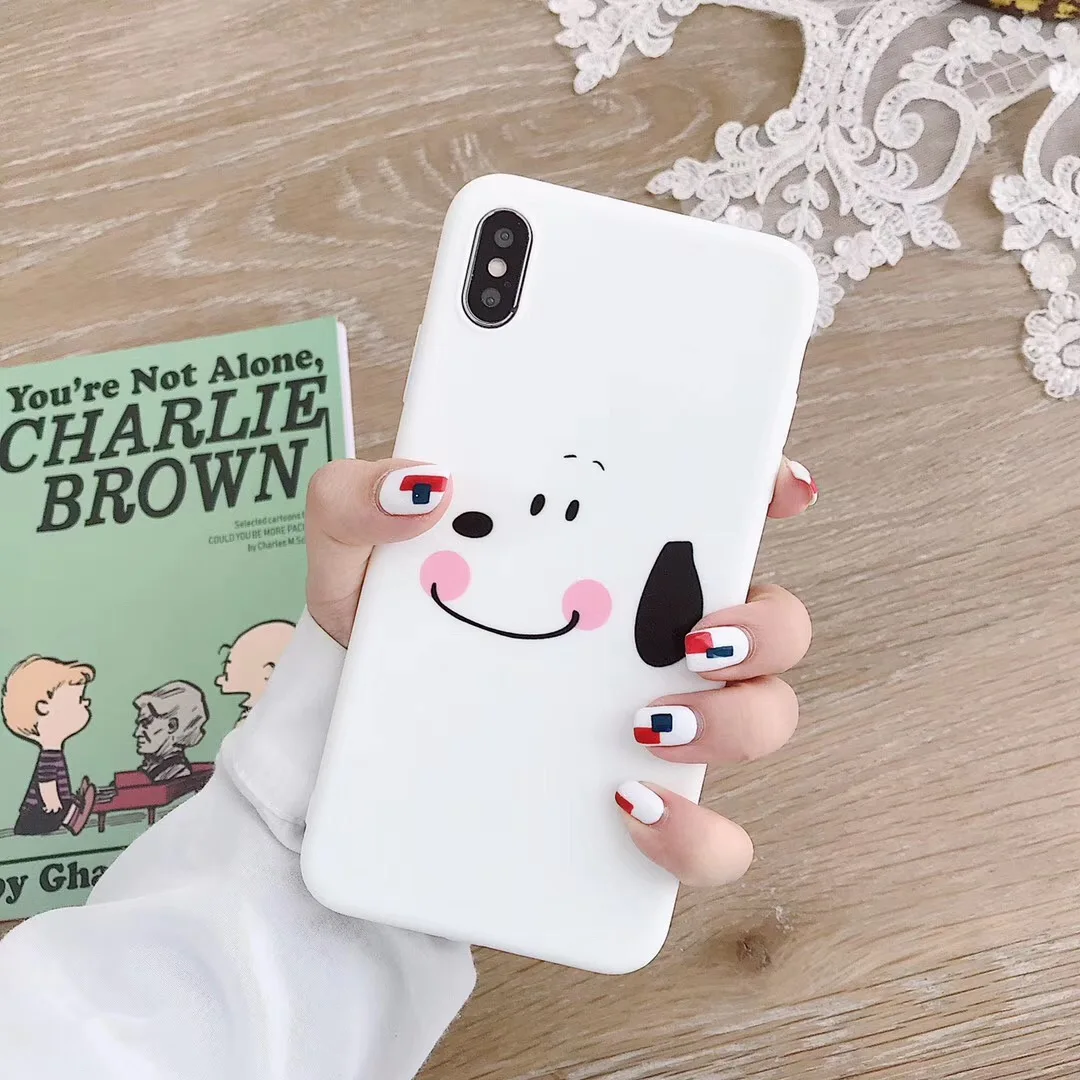 Простой мультяшный аниме щенок чехол для телефона iphone Xs MAX XR 6 6s 7 8 plus конфеты