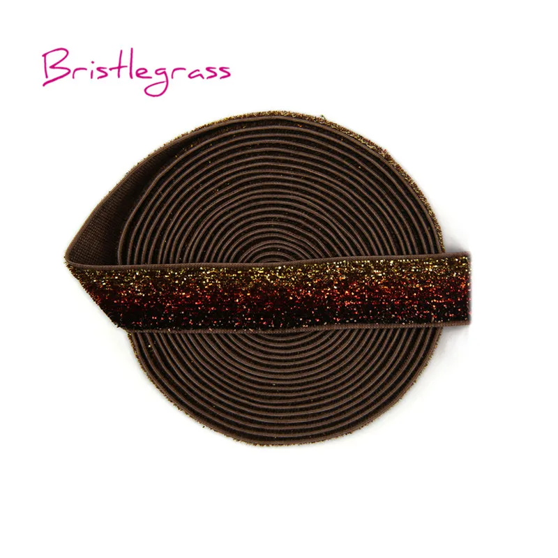 2 Tone Brown Щетина, 3 ярда, 5/8 дюйма, 15 мм, металлический блеск, эластичная лента для волос из спандекса и сатина, повязка на голову, кружевная отделка, платье-пачка, сделай сам, шитье - Цвет: 2 Tone Brown