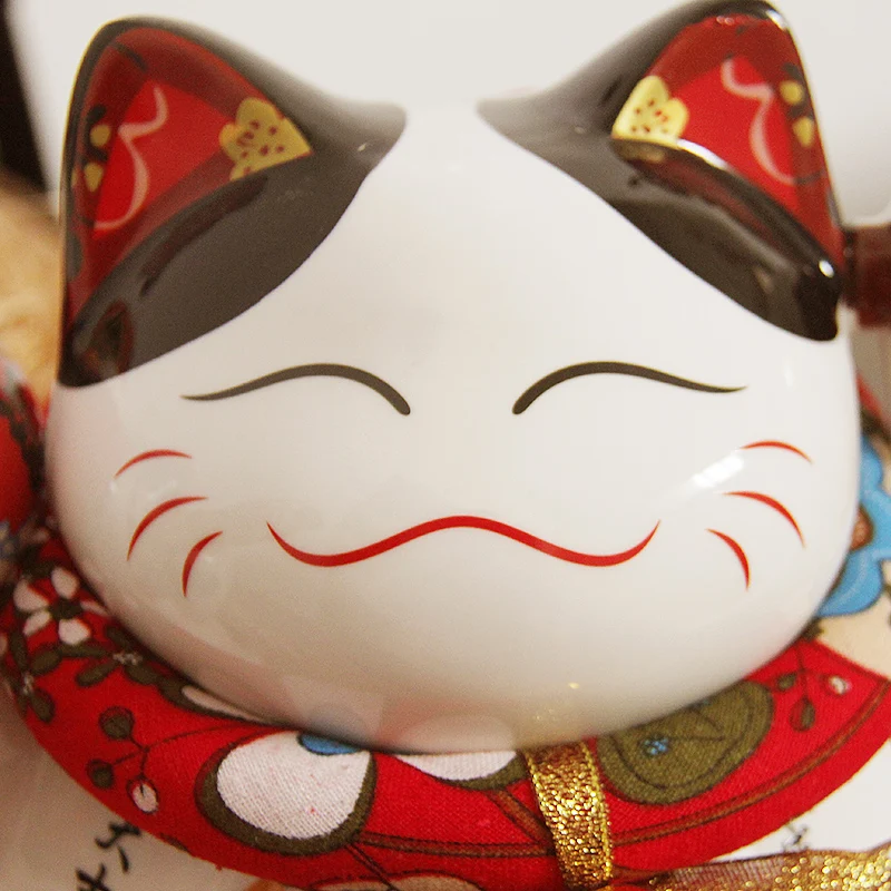 Lucky Cat открытые большие 9 дюймовые японские керамические украшения для сохранения
