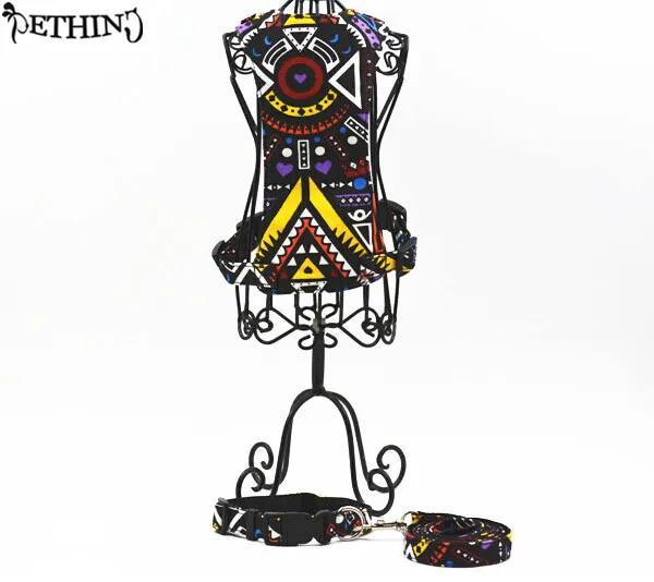 Новый черный ошейник для собак totem + поводок шлейка большой собаки собачий